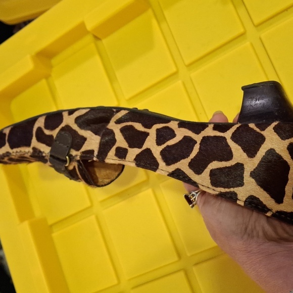 Brown and Black Animal Print Loafers with Metal Buckle - Picture 8 of 9